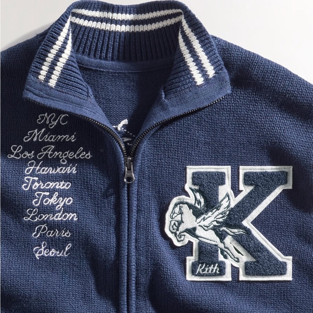 Kith Blue Embroidered Zip-Up Jacket